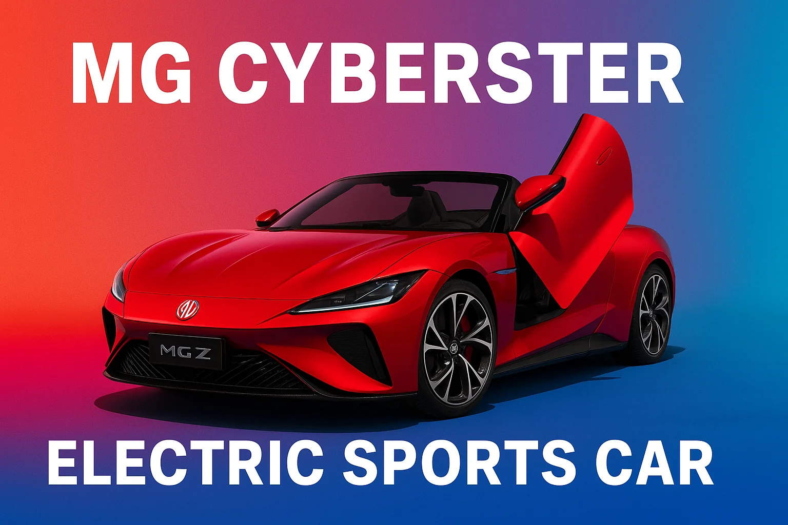 MG Cyberster electric sports car with futuristic design and bold red finish